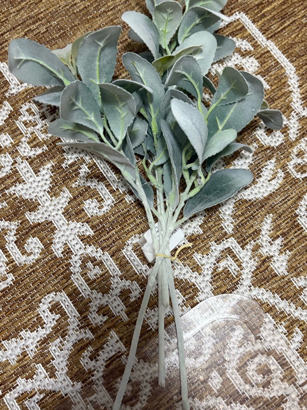 2-Mainstays 13'' Indoor Decorative Artificial Foliage Pick,Lamb's Ear Plant,new